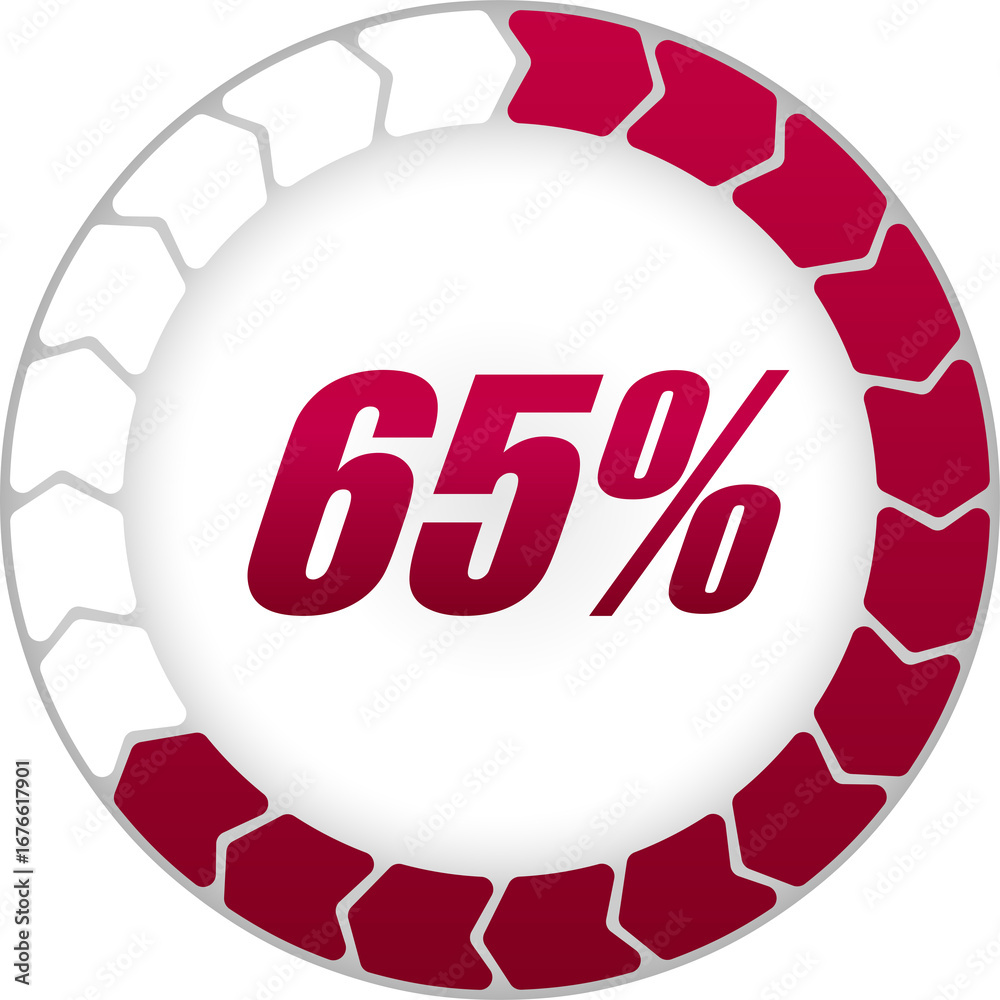 Fototapeta premium Percentage and Progress Icon. 65% Illustration