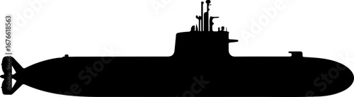American Modern Submarine silhouette vector