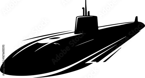 American Modern Submarine silhouette vector