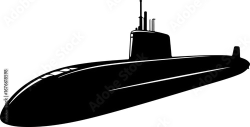American Modern Submarine silhouette vector
