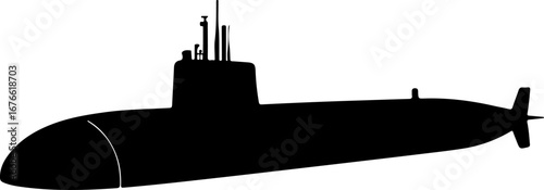 American Modern Submarine silhouette vector