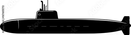 American Modern Submarine silhouette vector