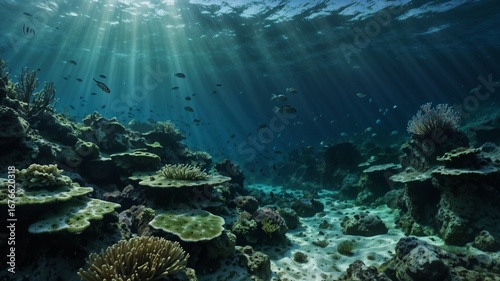 coral reef with fishes