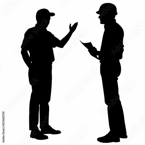 Inspector talking seriously with a restaurant manager about hygiene issues.