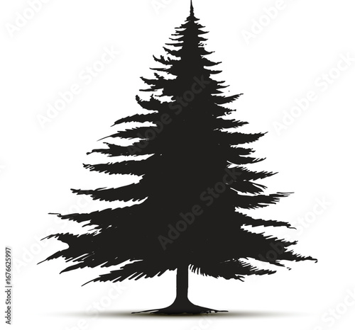 Vector illustration Realistic christmas tree. Vector 3d sprice, fir evergreen tree for merry cristmas, happy new year decoration design.