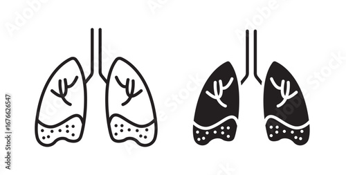 Asthma icon .Vector illustration with stroke and fill on a white background.