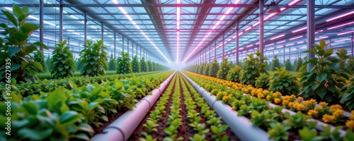 Wallpaper Mural iot futuristic hydroponic greenhouse pest monitoring sterile channels glowing crops nutrient film cinematic agriculture sci fi digital painting eco friendly farming modern detailed futuristic greenhou Torontodigital.ca
