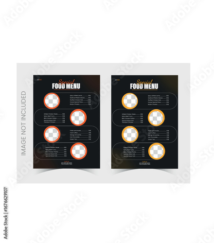 Single Page Food Restaurant Menu Design