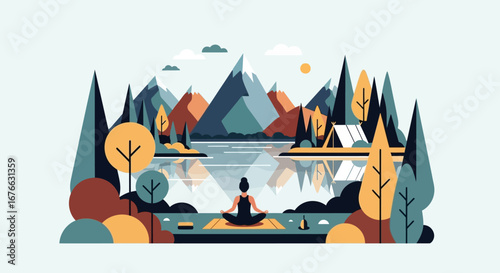 Peaceful Yoga Session by a Serene Mountain Lake