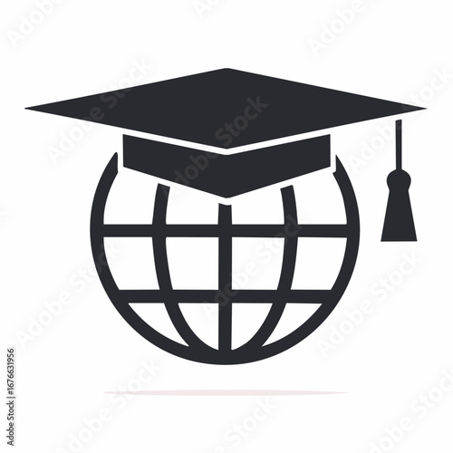Globe graduation cap academic symbol education study