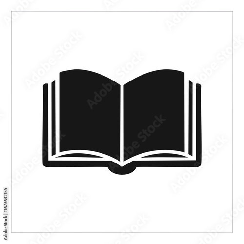 Open black book with white pages and spine open book black and white