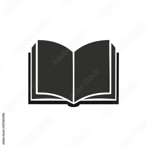 Open book with dark pages and cover reading knowledge