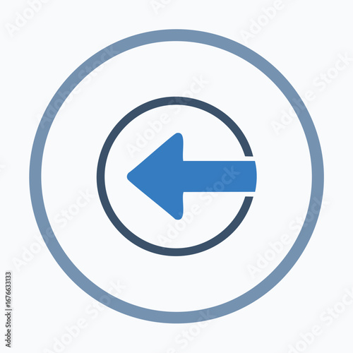 Blue arrow inside circular frame icon