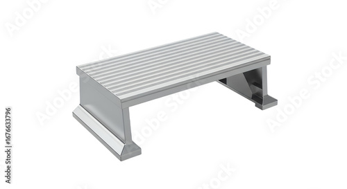 Industrial Metal Step Platform Isolated on Black