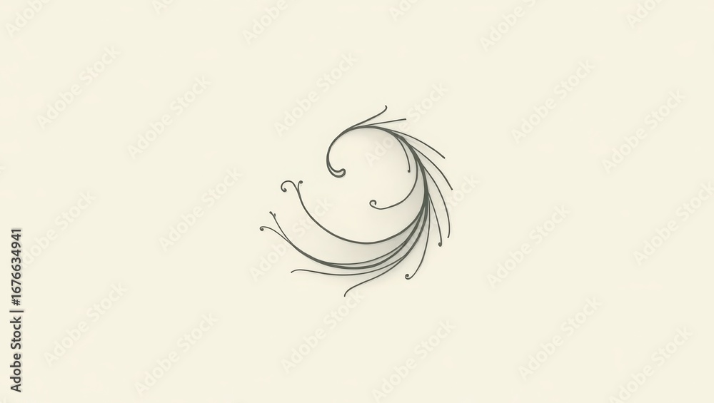 Fototapeta premium abstract background with feathers, abstract background with waves, abstract floral background,abstract blue waves, abstract blue wave, abstract blue background, Vector wind symbol with smooth curving 