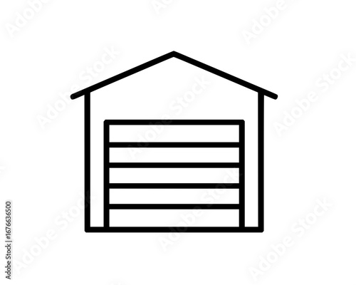 Minimalist icon of a garage
