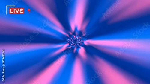 Live Stream Abstract Pink & Blue Vortex for Recorded Event