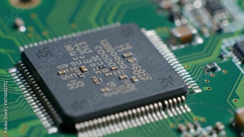 Microchip Closeup Exploring the Complex World of Electronic Components