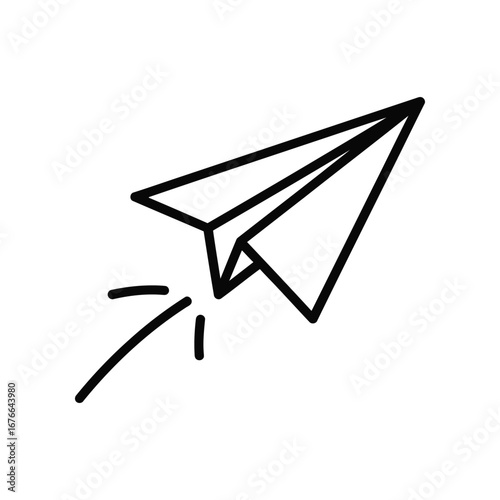 Paper Airplane Ascending: A simple paper airplane soars with elegance, taking flight against a backdrop of endless possibilities.