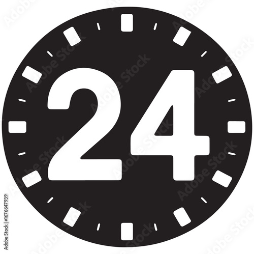 A vector illustration set of black and white clock  symbols and signs on a white background