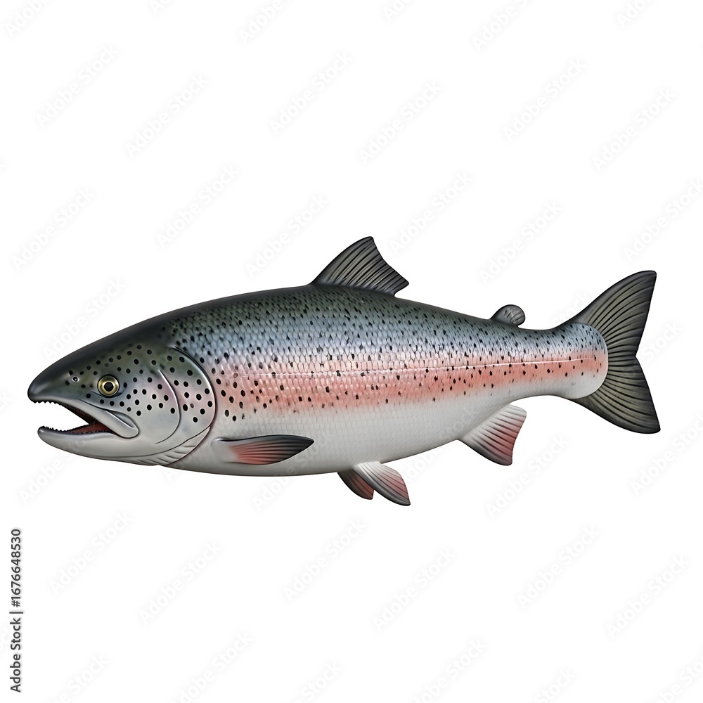 Obraz premium A salmon, profile view, realistic