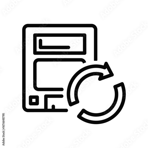 System Refresh Concept: A sleek, modern illustration depicts a tablet interface with a circular arrow, perfectly capturing the essence of data regeneration, software update or technological refresh.