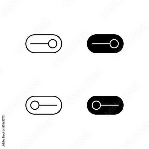 Toggle On and Toggle Off Icon Collection in Line and Solid Style