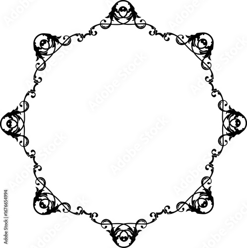 Wallpaper Mural Vintage Ornamental Frame – Elegant Black Vector Border, PNG, 300 DPI  Torontodigital.ca