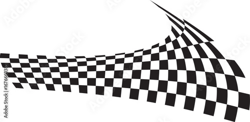 Racing cars start and finish linemotocross labels, dynamic lines, angled checkered patterns, checkered flag, sport decals tuning stickers, vector illustration 