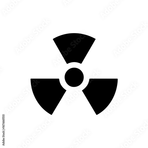A set of simple black and white icons featuring radiation and radioactivity symbols. Suitable for scientific, medical, and environmental safety-related designs