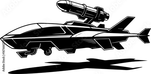 "Futuristic Combat Jet" Vector