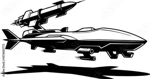 "Futuristic Combat Jet" Vector