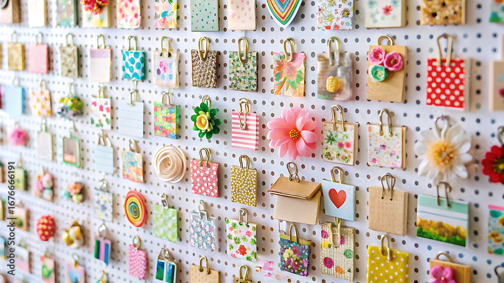 Naklejka premium stationery wall filled with sticker packs and supplies