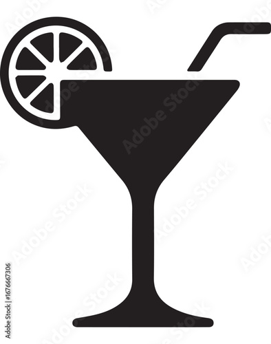 martini glass with a cocktail