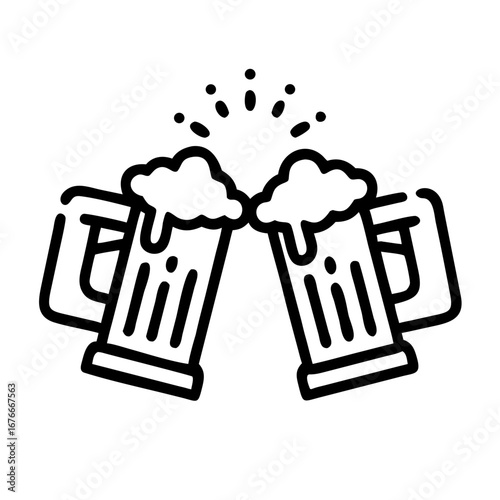 People Clinking Beer Mug