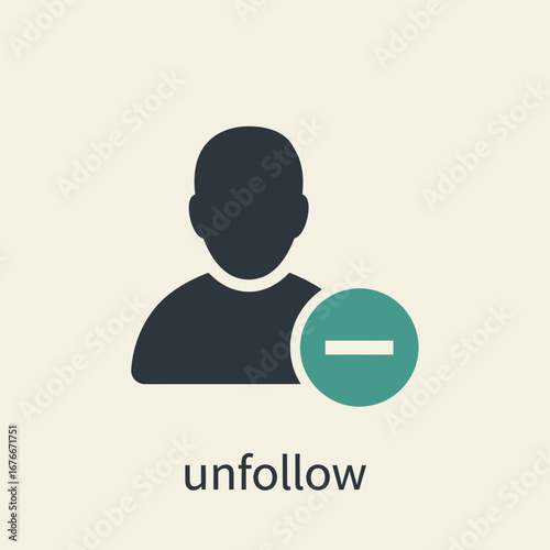 Icon representing unfollowing a user or content.
