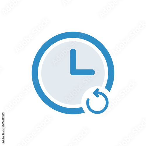 Clock with refresh symbol indicating time or history.