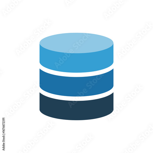 Stacked cylinders representing a database or data storage.