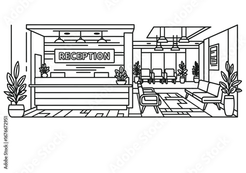 Hospital reception vector art