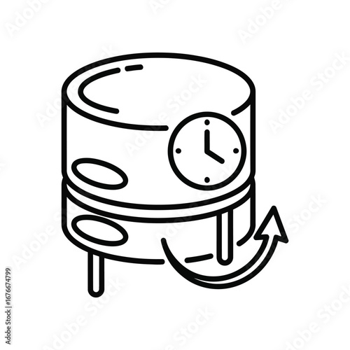 Time Machine Concept: A symbolic illustration of a time machine, featuring a clock element, signifying the concept of time travel, history, and the passage of moments.