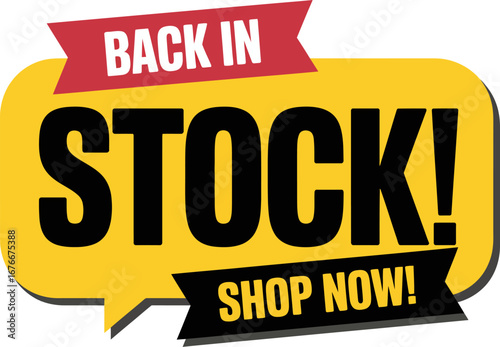 Back in stock announcement with shop now call to action