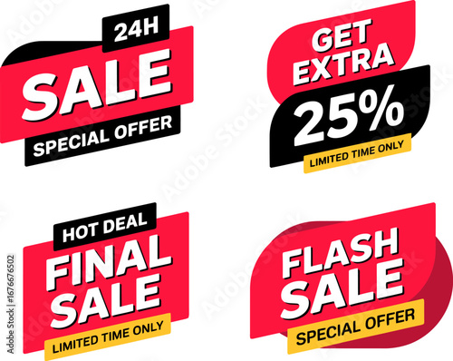 Sale offer banner design template vector set promotion