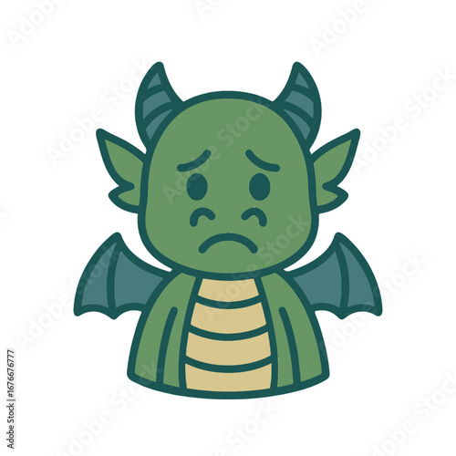 character emotion dragon sadness vector on white background
Vector character emotion