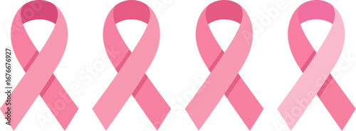 Pink ribbon breast cancer awareness month support campaign