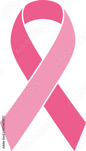 Pink ribbon breast cancer awareness month vector graphic