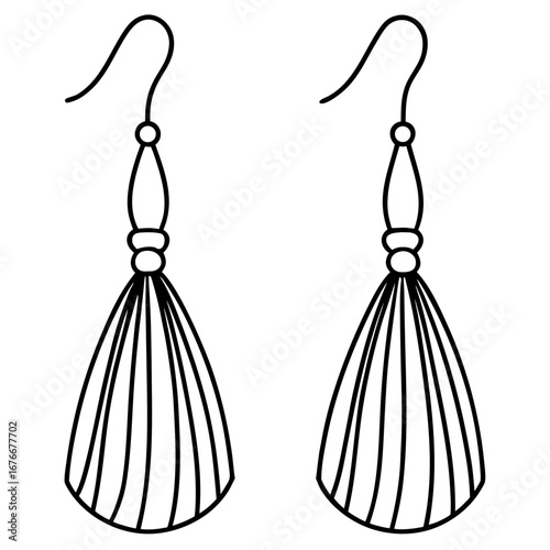 Tassel Earrings line art vector