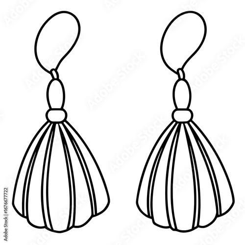 Tassel Earrings line art vector