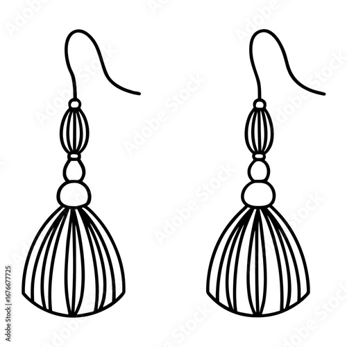 Tassel Earrings line art vector