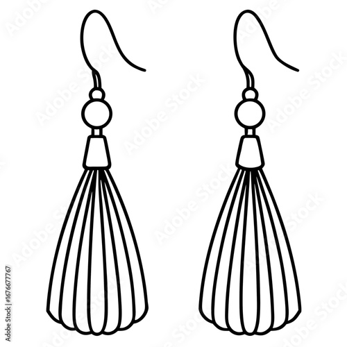 Tassel Earrings line art vector