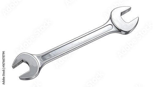 Chrome wrench on white background (1)
